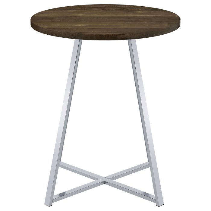 Burkhart Round 35-inch Pub Height Bistro Bar Table Brown Oak