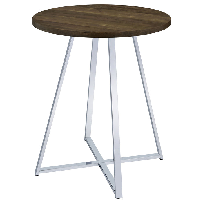 Burkhart Round 35-inch Pub Height Bistro Bar Table Brown Oak