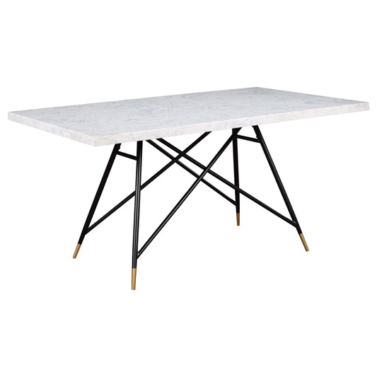 Gabrielle Rectangular 60-inch Marble Top Dining Table White