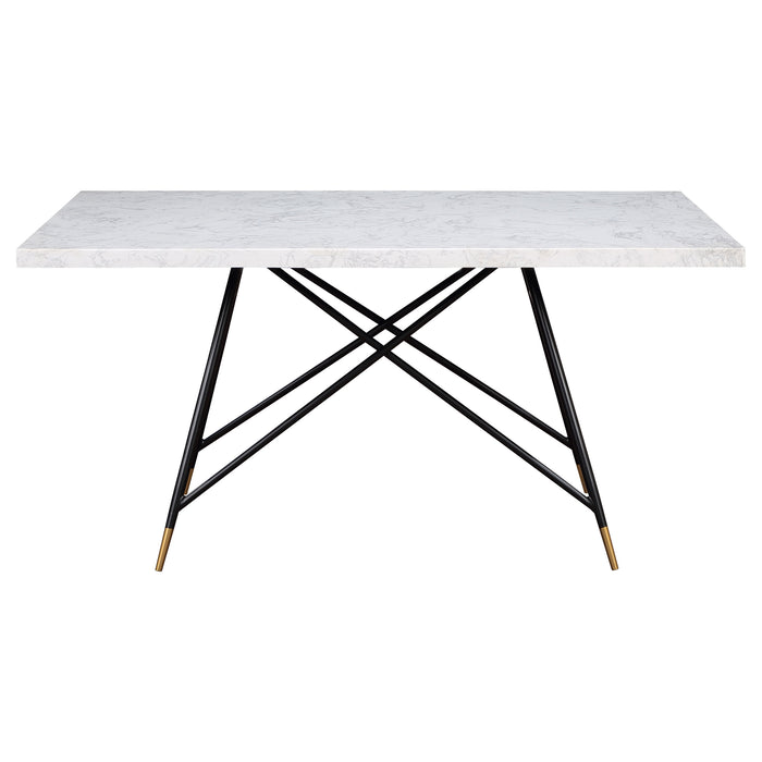 Gabrielle Rectangular 60-inch Marble Top Dining Table White