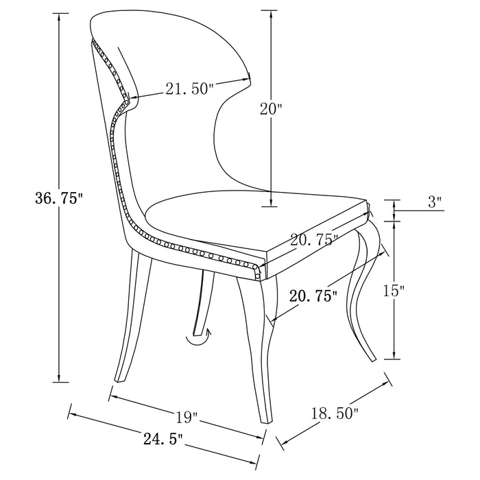 Cheyanne Upholstered Dining Side Chair Grey (Set of 2)