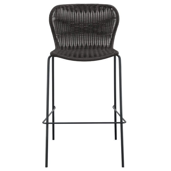 Mckinley Faux Rattan Metal Bar Chair Brown (Set of 2)