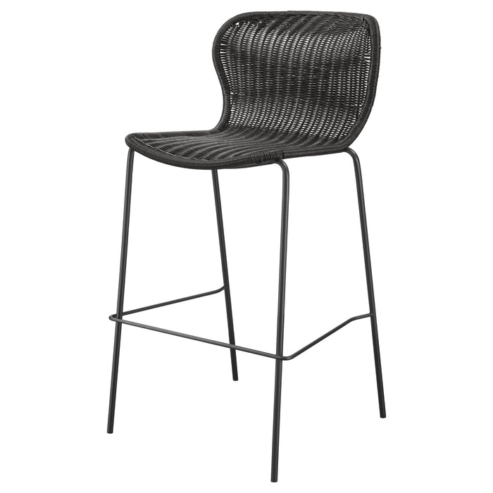 Mckinley Faux Rattan Metal Bar Chair Brown (Set of 2)