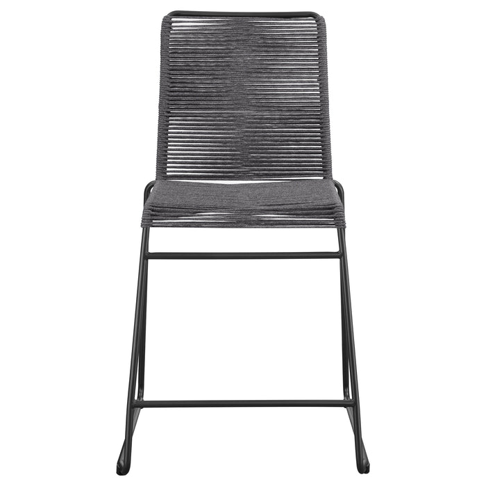 Jerome Woven Rope Metal Counter Chair Charcoal (Set of 2)