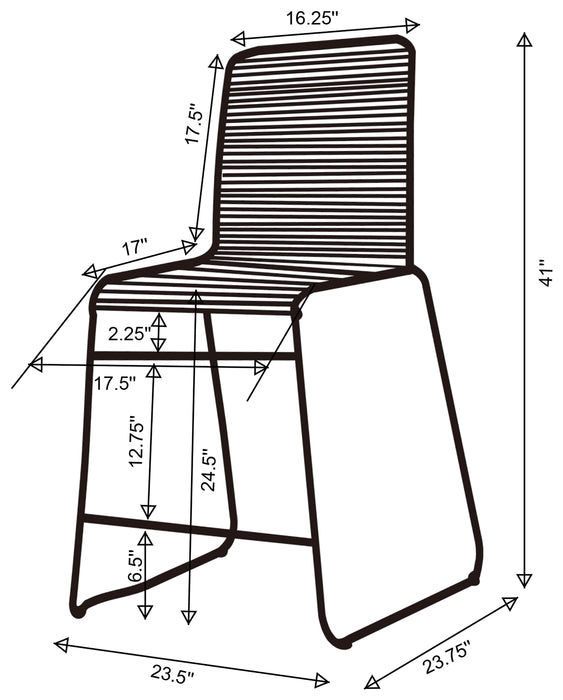 Jerome Woven Rope Metal Counter Chair Charcoal (Set of 2)