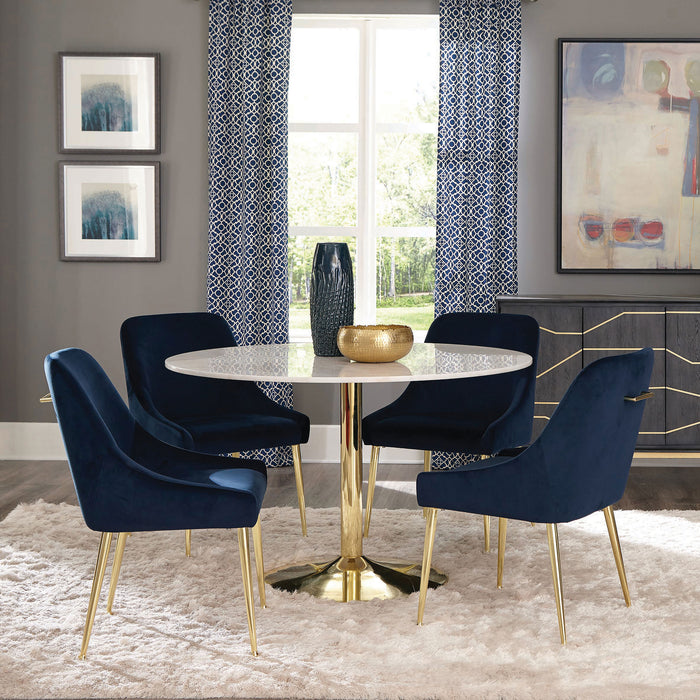 Mayette Upholstered Dining Side Chair Blue (Set of 2)