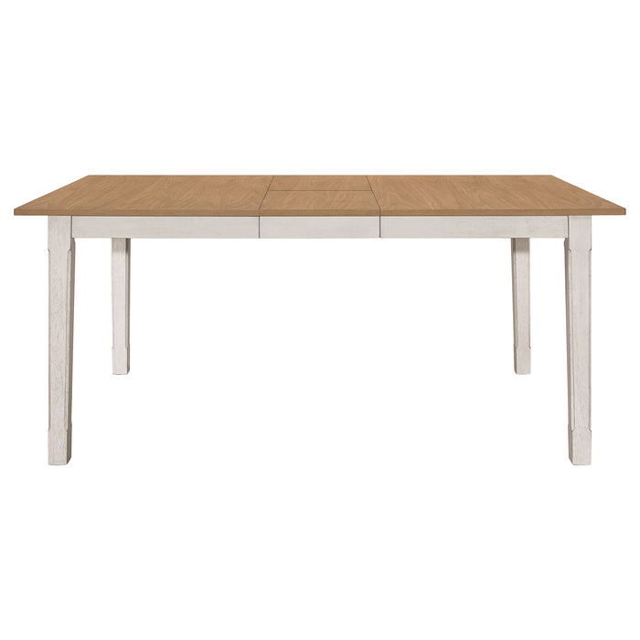 Kirby 71-inch Extension Leaf Dining Table Rustic Off White