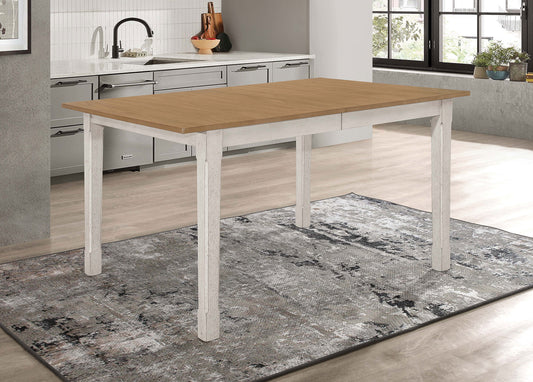 Kirby 71-inch Extension Leaf Dining Table Rustic Off White