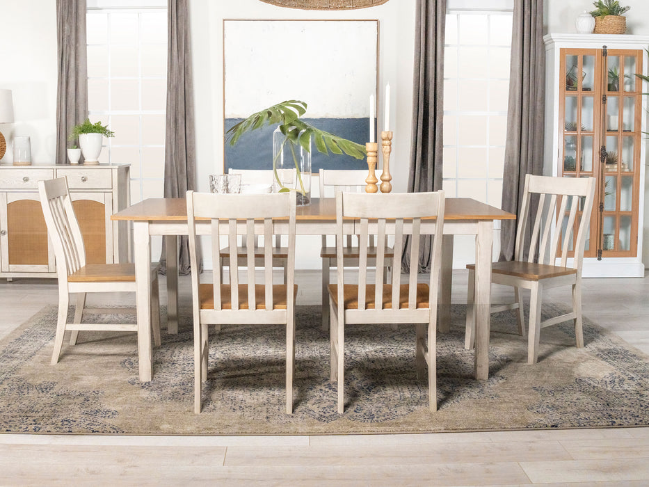 Kirby 5-piece Rectangular Dining Table Set Rustic Off White