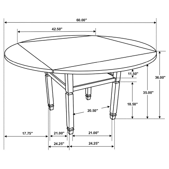 Sarasota 60-inch Extension Counter Dining Table Rustic Cream