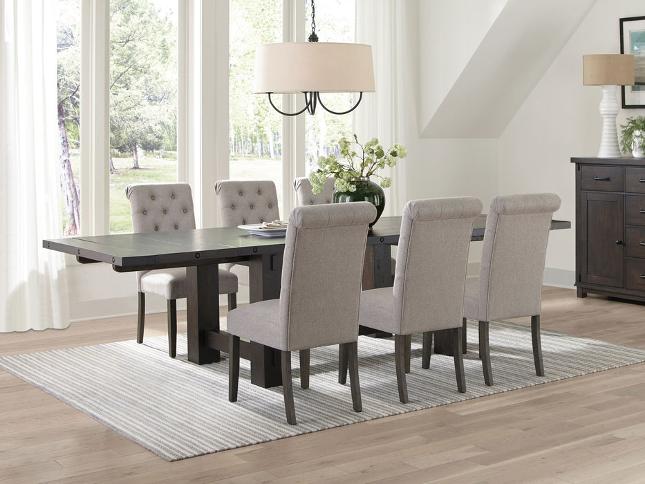 Calandra 7-piece Extension Leaf Dining Table Set Beige