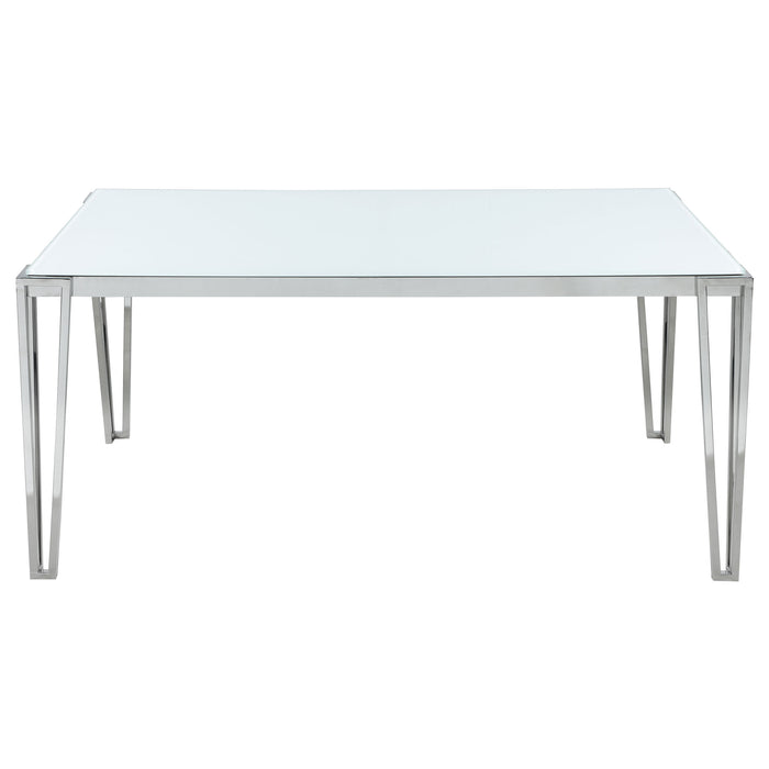 Pauline Rectangular 64-inch Glass Top Dining Table Chrome