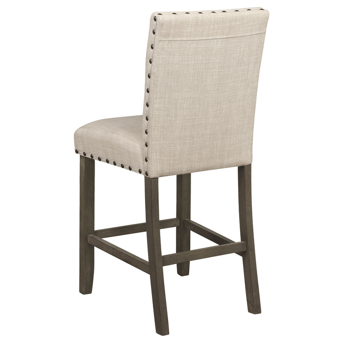 Ralland Fabric Upholstered Counter Chair Beige (Set of 2)