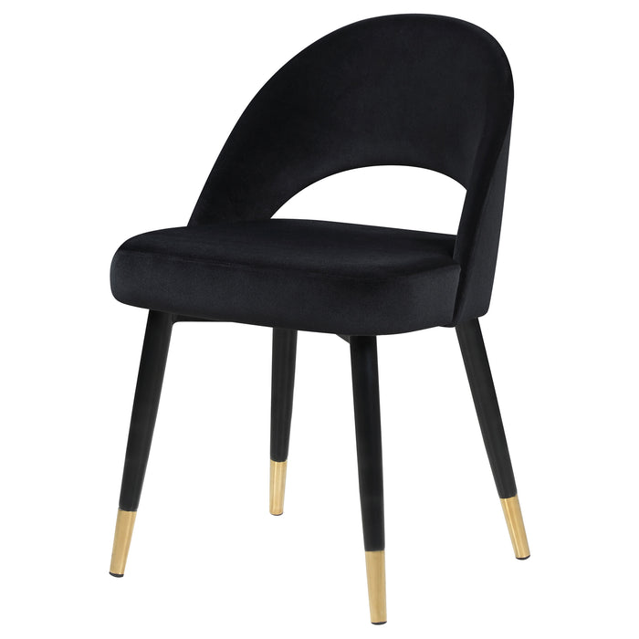 Lindsey Upholstered Dining Side Chair Black (Set of 2)