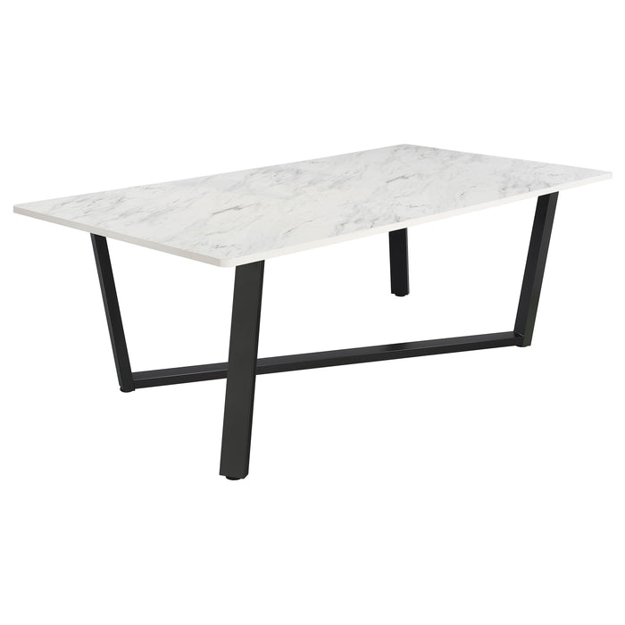 Mayer Rectangular 87-inch Faux Marble Dining Table White