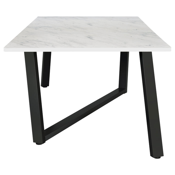 Mayer Rectangular 87-inch Faux Marble Dining Table White