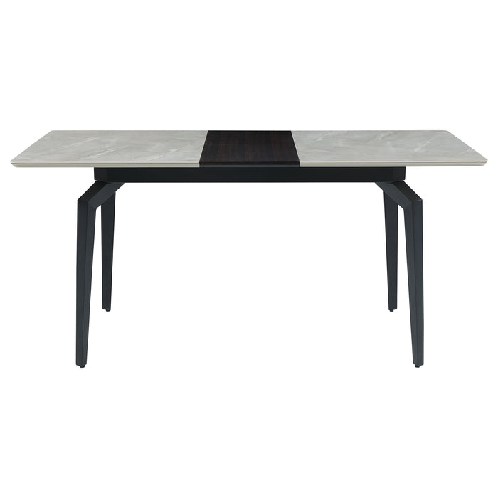 Mina Rectangular 65-inch Extension Dining Table Grey Ceramic