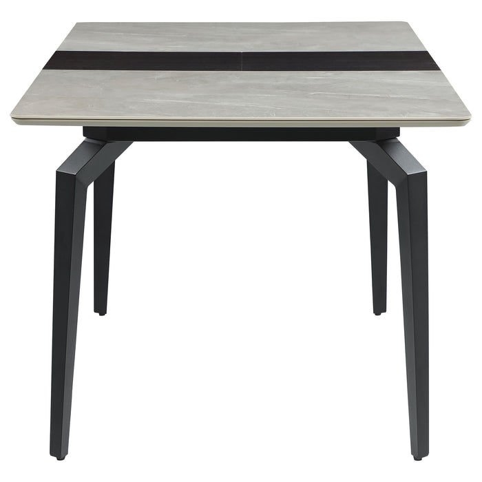 Mina Rectangular 65-inch Extension Dining Table Grey Ceramic