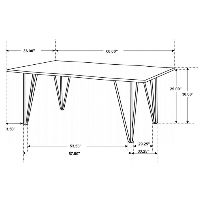 Topeka 5-piece Rectangular Dining Table Set Mango Cocoa