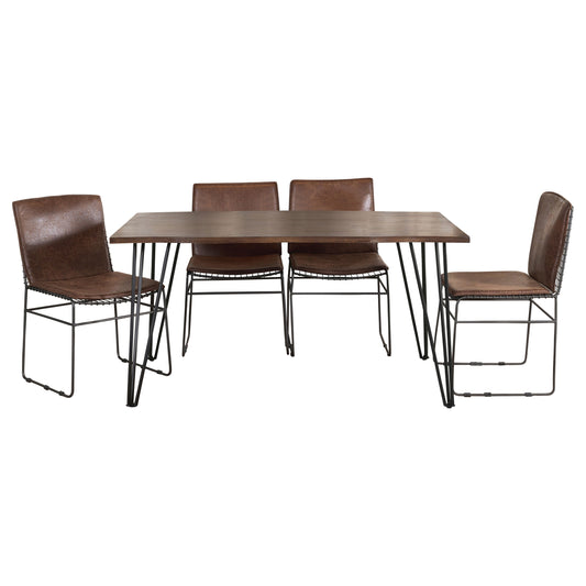 Topeka 5-piece Rectangular Dining Table Set Mango Cocoa