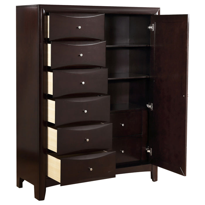 Phoenix 8-drawer Bedroom Chest Cappuccino