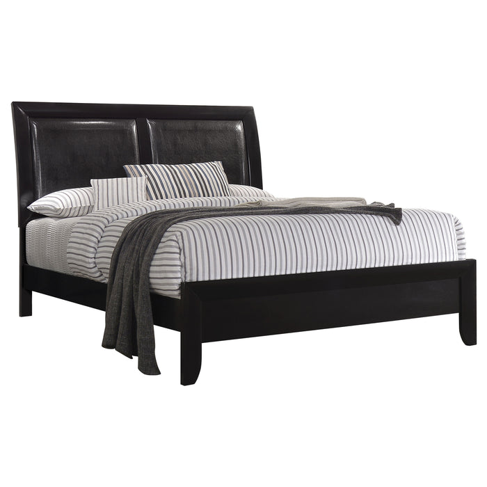 Briana Wood California King Panel Bed Black