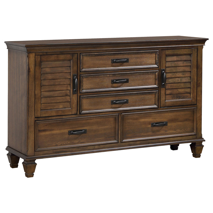 Franco 5-piece Queen Bedroom Set Burnished Oak