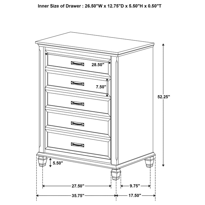 Franco 5-piece Queen Bedroom Set Burnished Oak