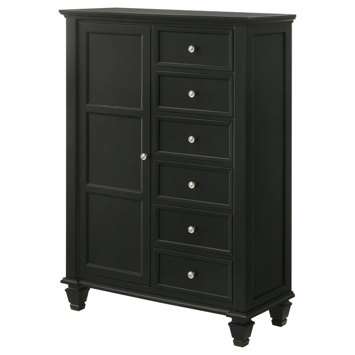 Sandy Beach 8-drawer Door Chest Black