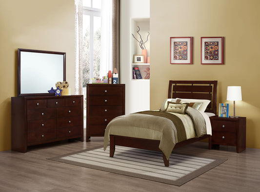 Serenity 5-piece Twin Bedroom Set Rich Merlot