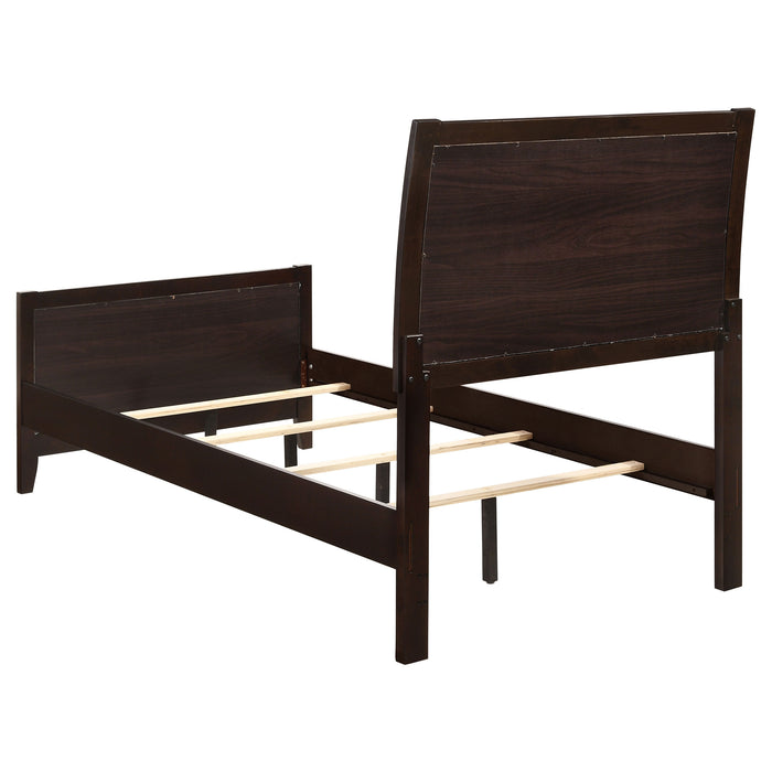 Carlton Wood Twin Panel Bed Cappuccino