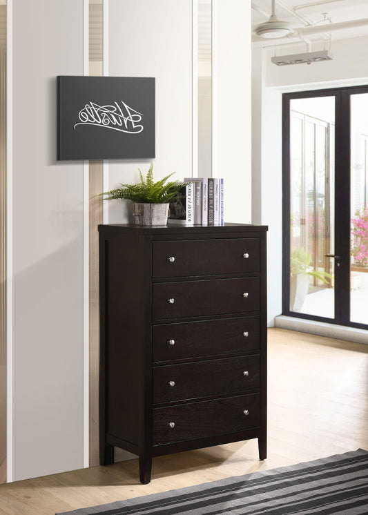 Carlton 5-drawer Bedroom Chest Cappuccino