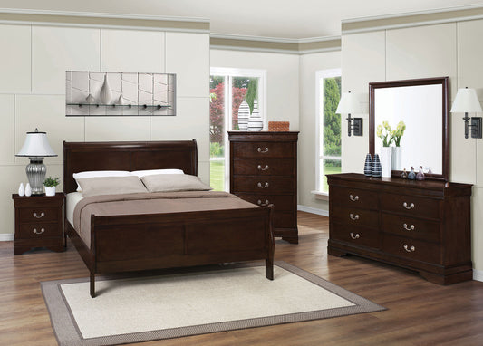 Louis Philippe 5-piece Full Bedroom Set Cappuccino