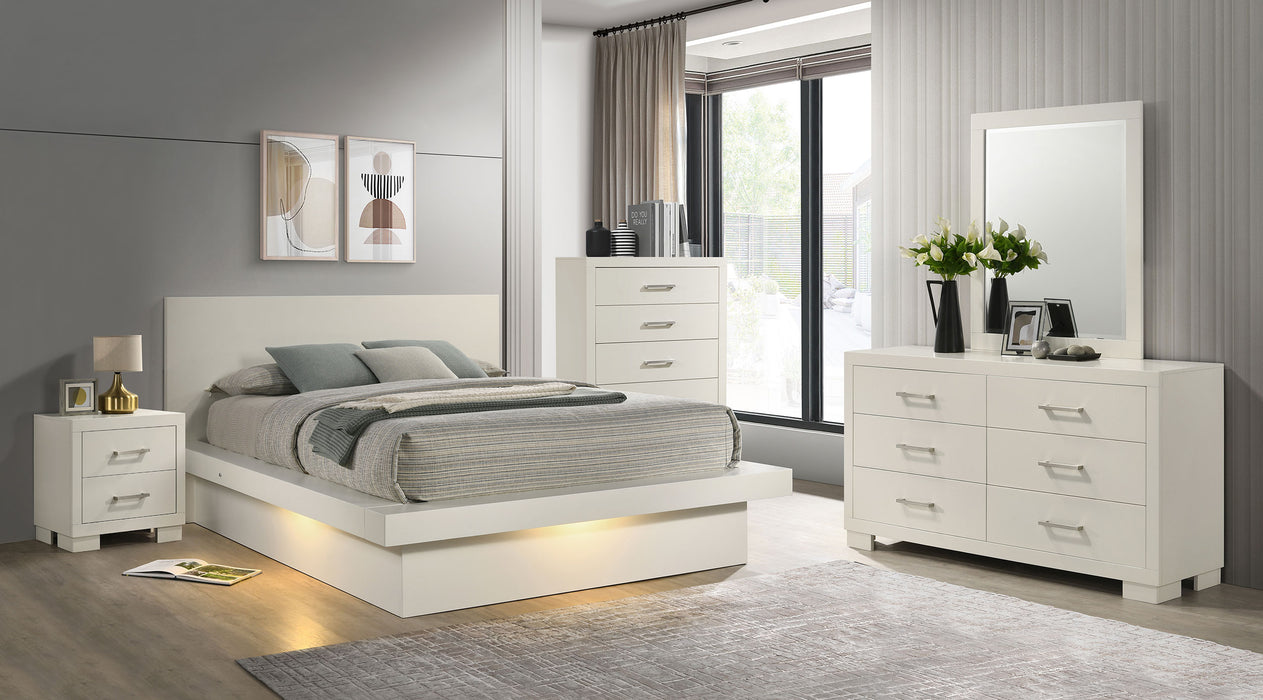 Jessica 5-piece California King LED Bedroom Set Cream White