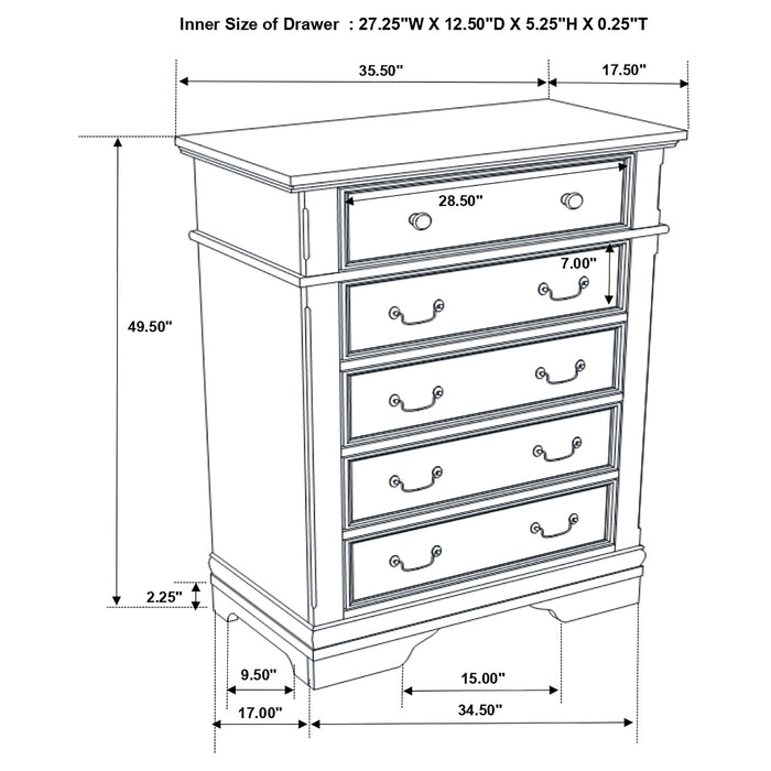 Cambridge 5-piece Queen Bedroom Set Cappuccino