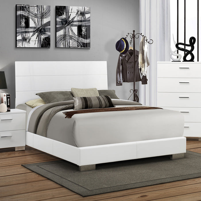 Felicity Wood Eastern King Panel Bed White High Gloss