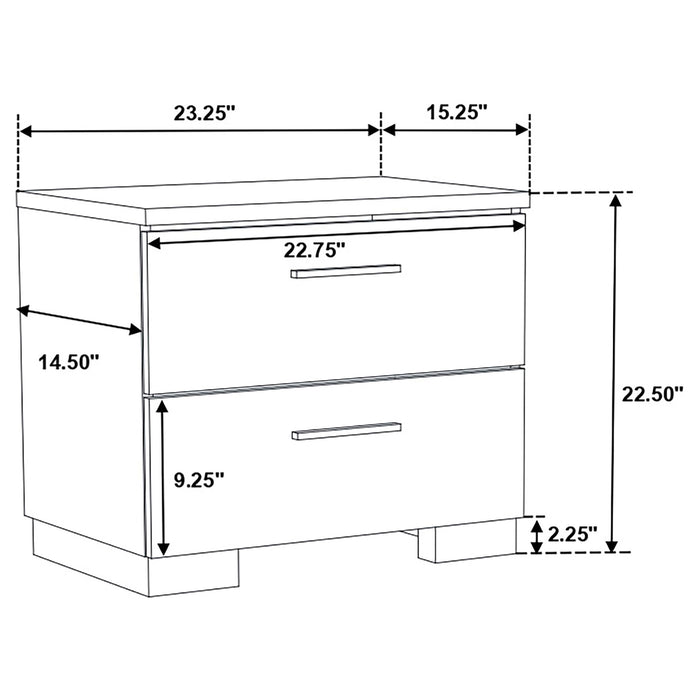 Felicity 4-piece Queen Bedroom Set White High Gloss