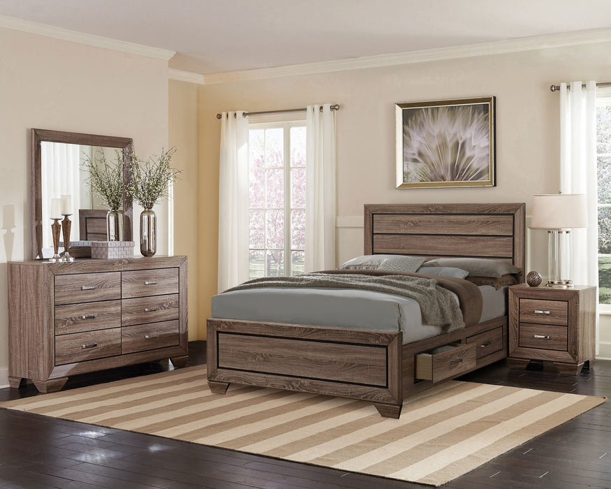 Kauffman 4-piece Eastern King Bedroom Set Washed Taupe