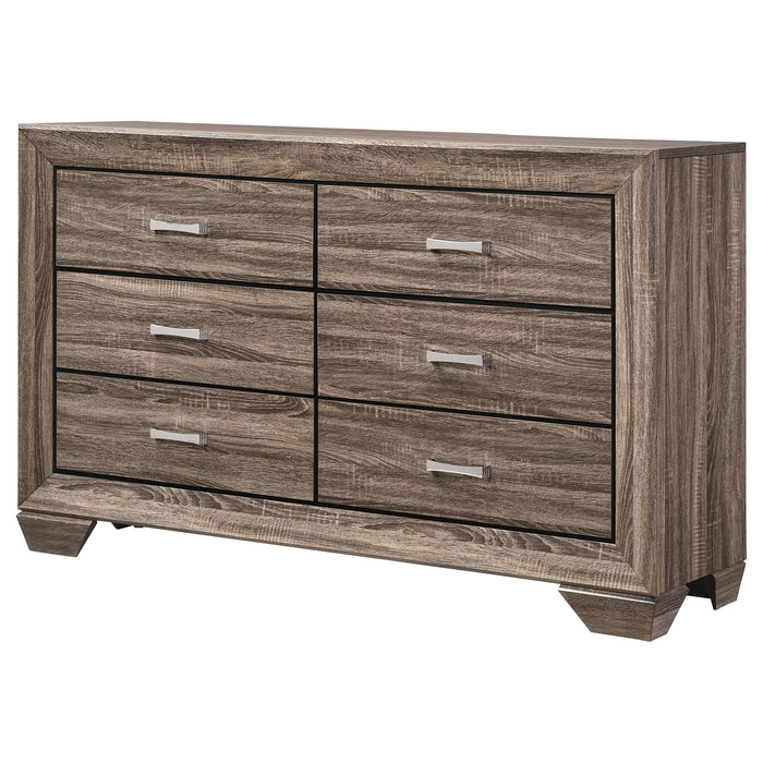 Kauffman 6-drawer Dresser Washed Taupe