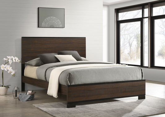 Edmonton Wood Queen Panel Bed Rustic Tobacco