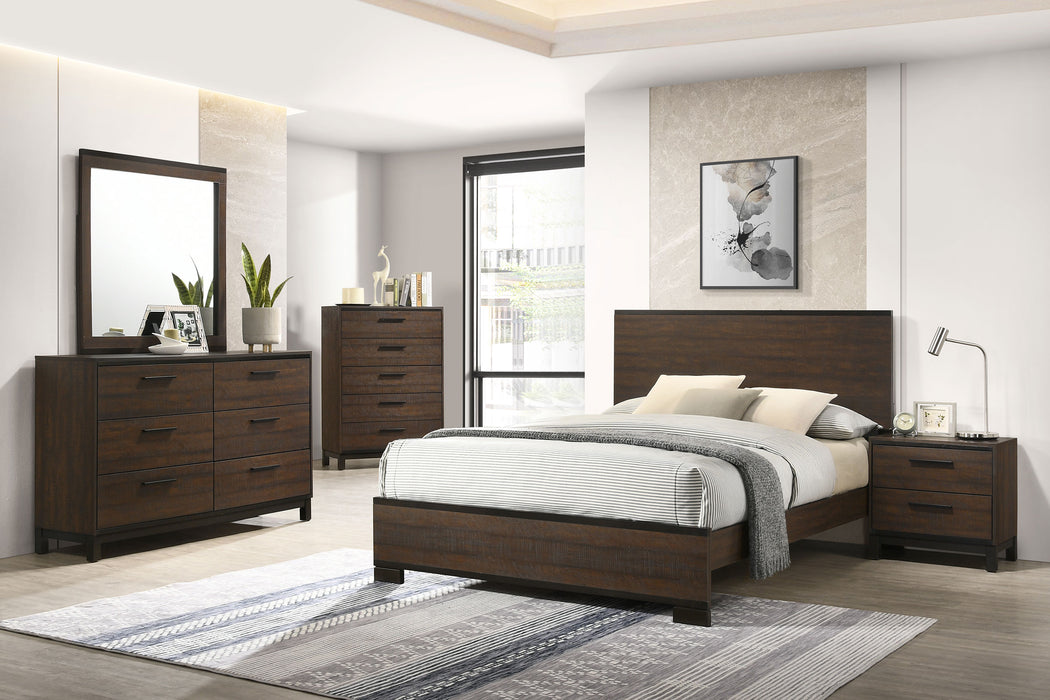 Edmonton Wood Queen Panel Bed Rustic Tobacco