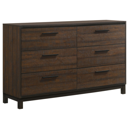 Edmonton 6-drawer Dresser Rustic Tobacco