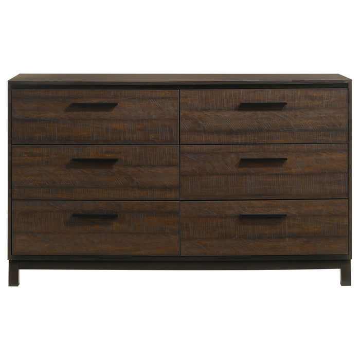 Edmonton 6-drawer Dresser Rustic Tobacco