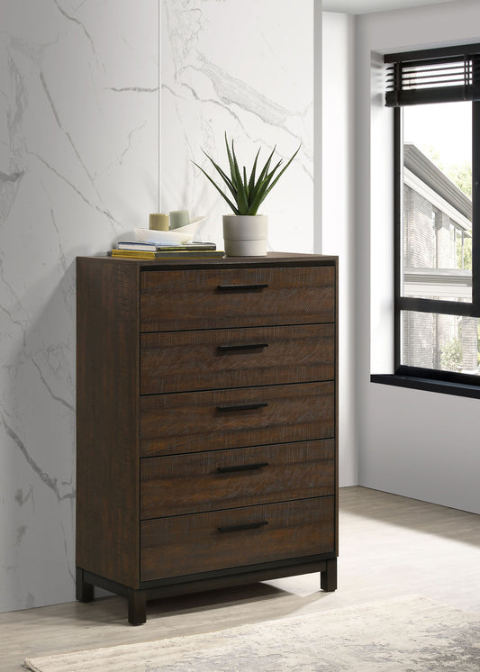 Edmonton 5-drawer Bedroom Chest Rustic Tobacco