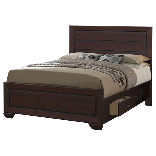 Kauffman Wood Queen Storage Panel Bed Dark Cocoa