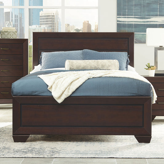 Kauffman Wood Queen Panel Bed Dark Cocoa