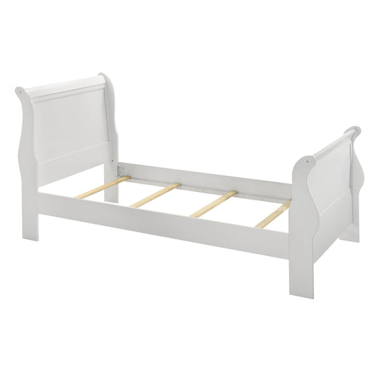 Louis Philippe Wood Twin Sleigh Bed White