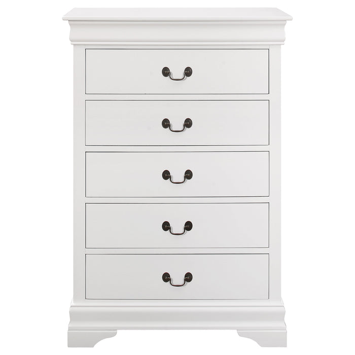 Louis Philippe 5-piece Twin Bedroom Set White