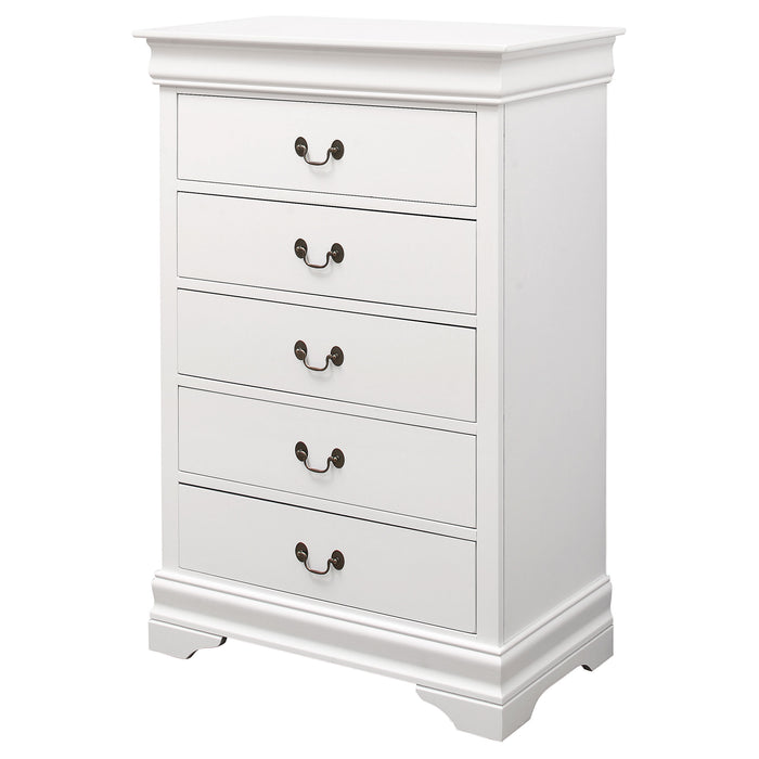 Louis Philippe 5-drawer Bedroom Chest White