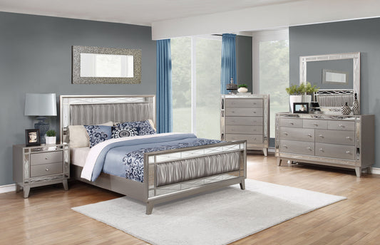 Leighton 5-piece Eastern King Bedroom Set Metallic Mercury